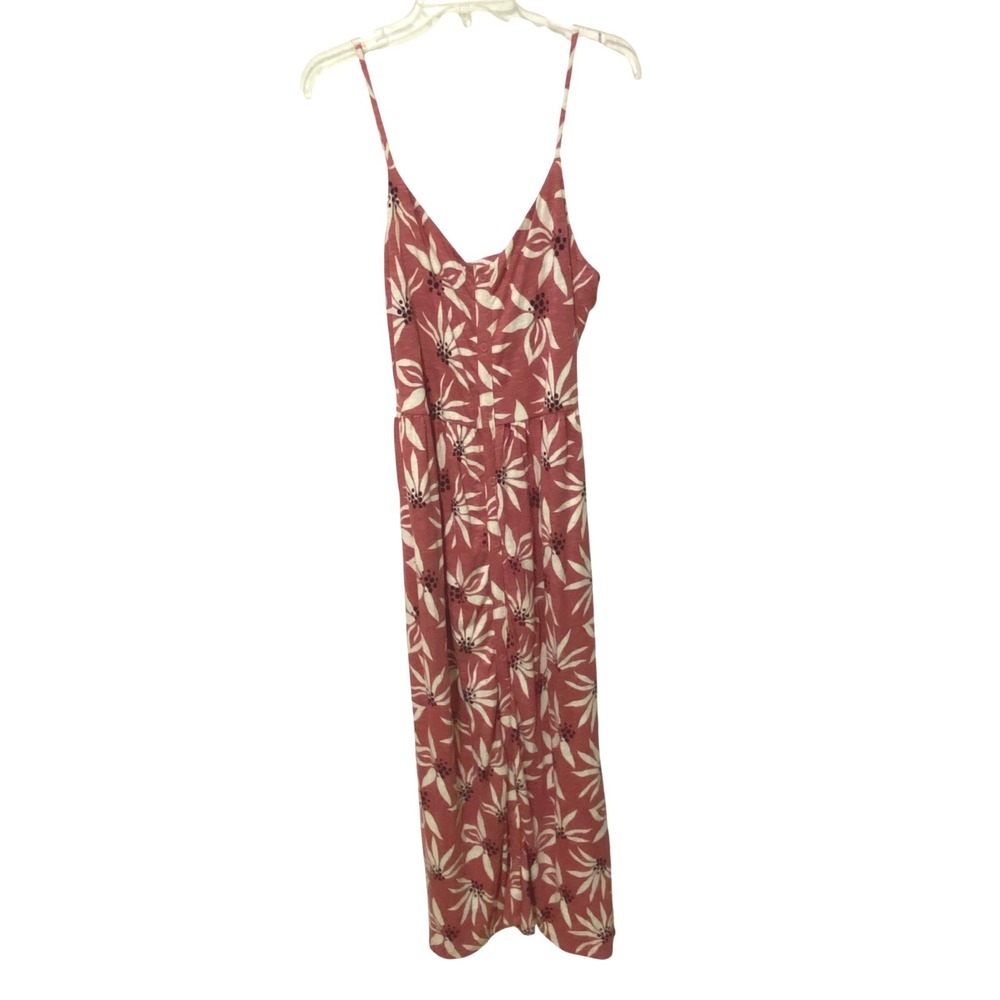 Market & Spruce Mira Spaghetti Strap Maxi Dress L Pink Floral Pockets Resort